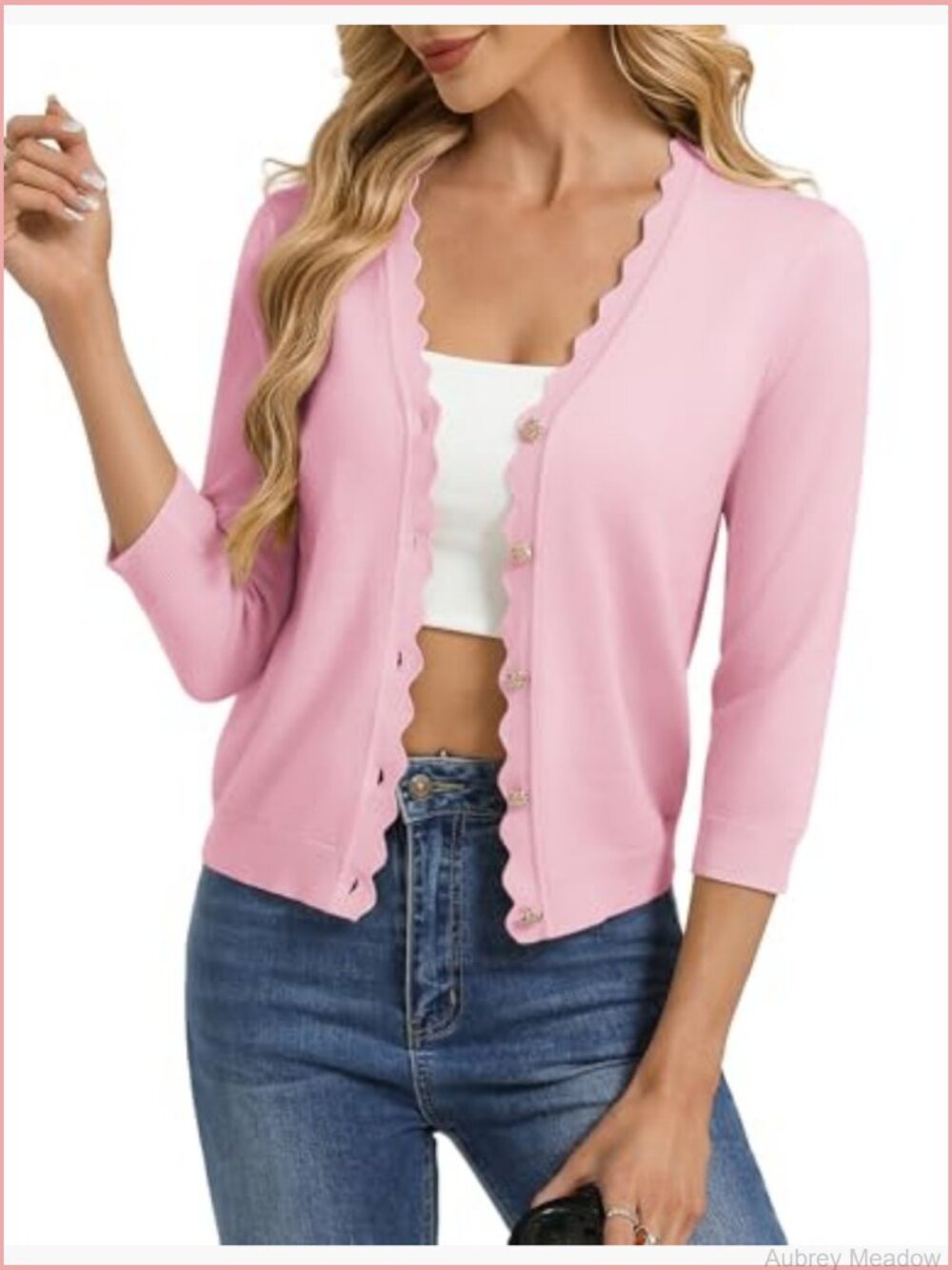 3/4 Sleeve V-Neck Button Down Cardigan Sweater Open Front Shrugs Lightweight - Picture 2 of 6